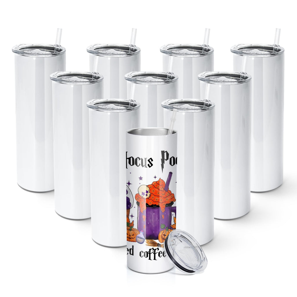 10 Pack 20 OZ Stainless Steel Insulated Tumblers with Straw U6325