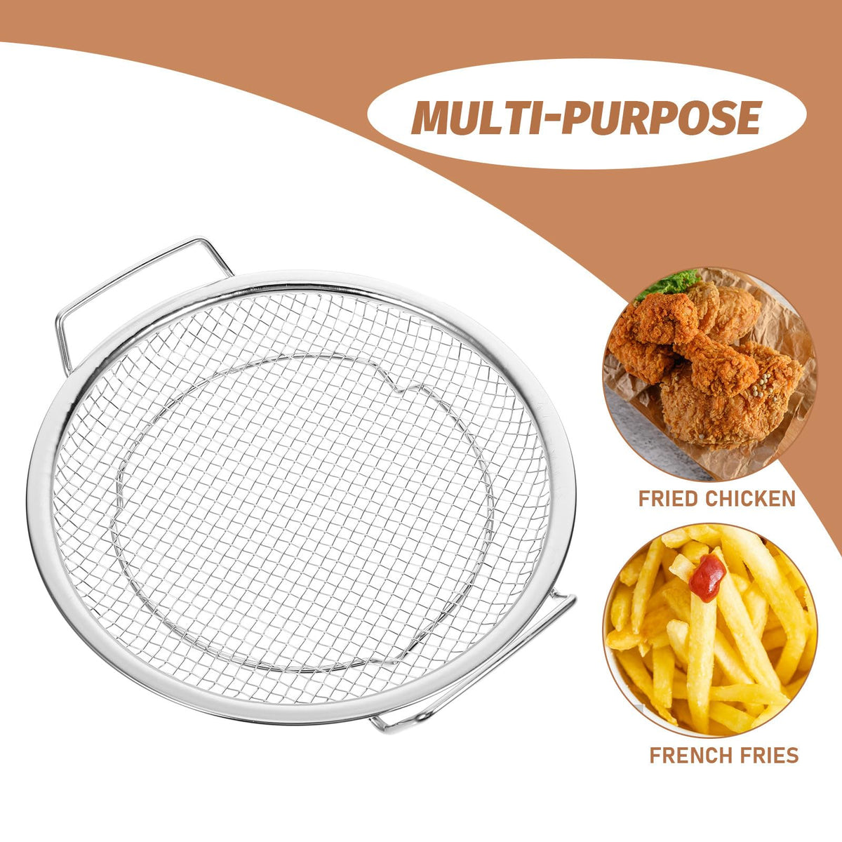 Stainless Steel Frying Basket Strainer 18cm P563
