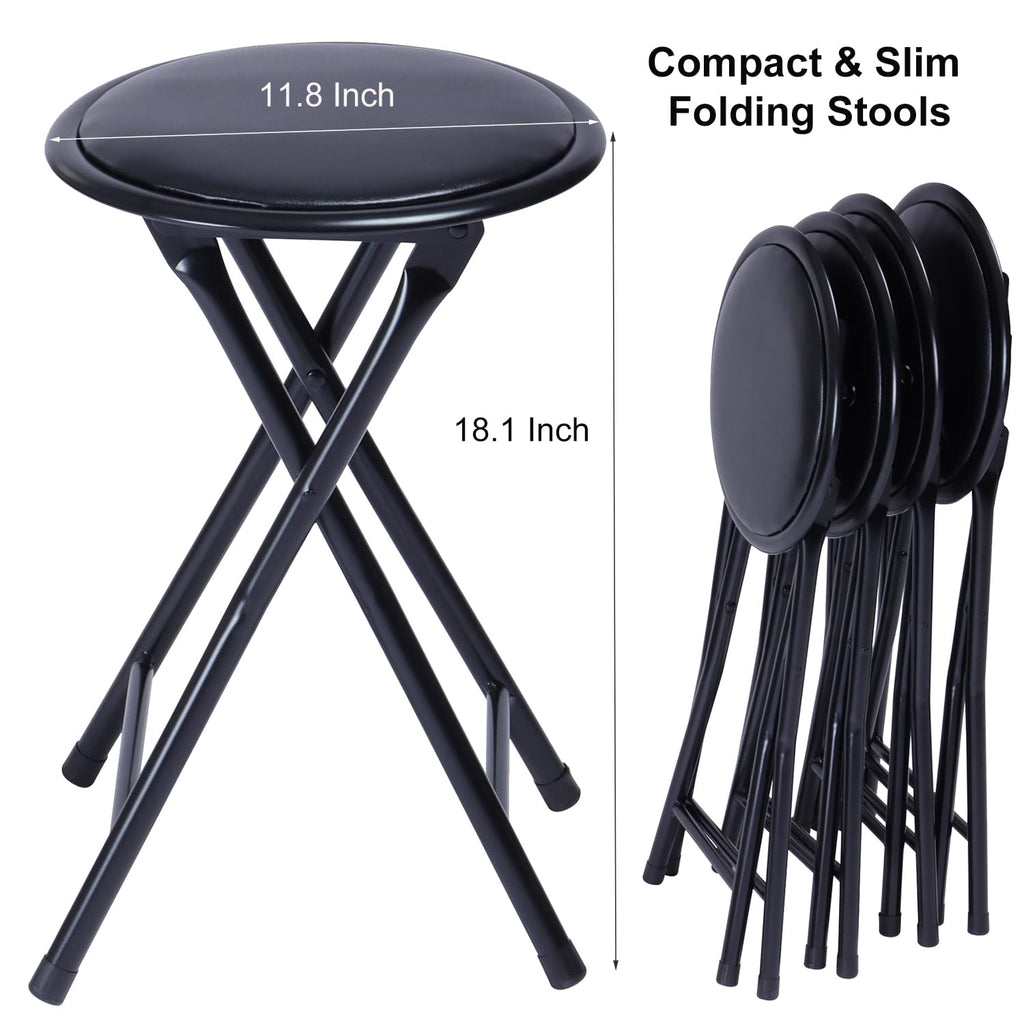 Black 18-Inch Folding Stool H2167