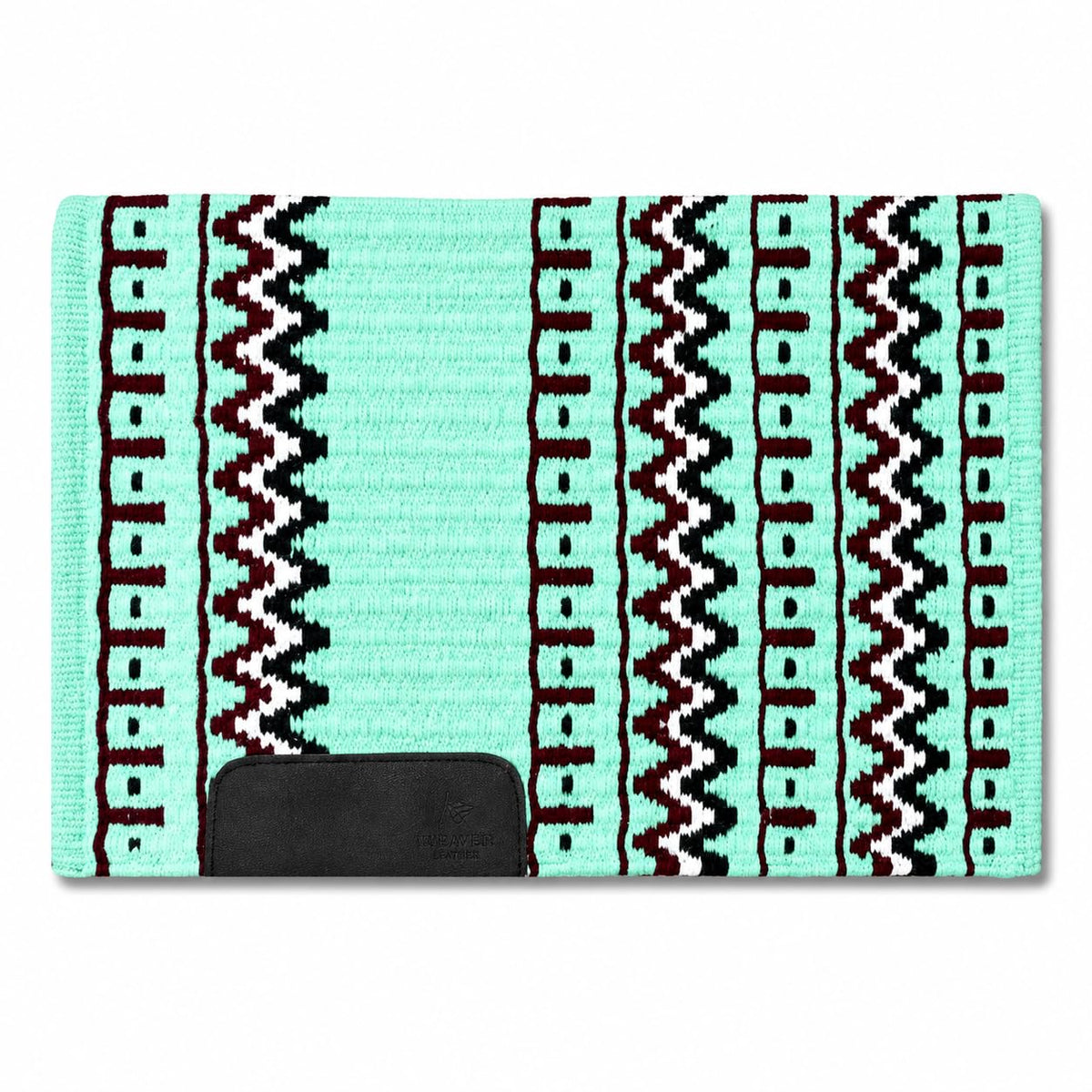Mint Green Burgundy Tribal Horse Saddle Pad D87941