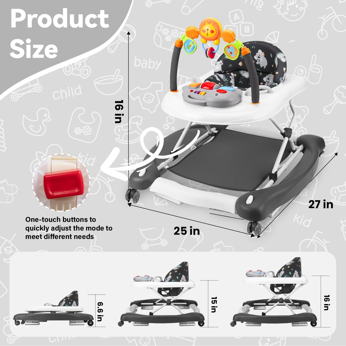 Foldable Baby Walker K3028