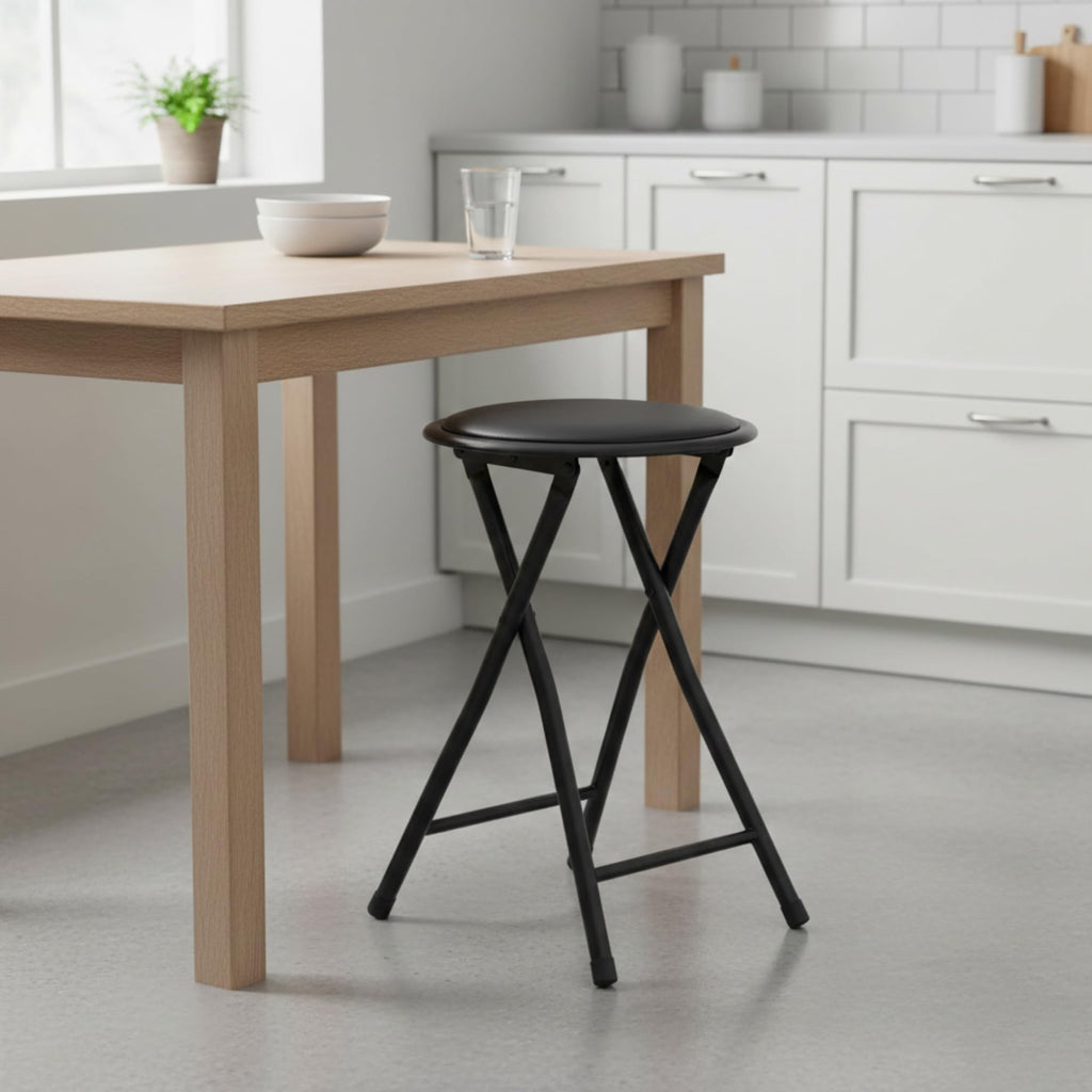 Black 18-Inch Folding Stool H2167