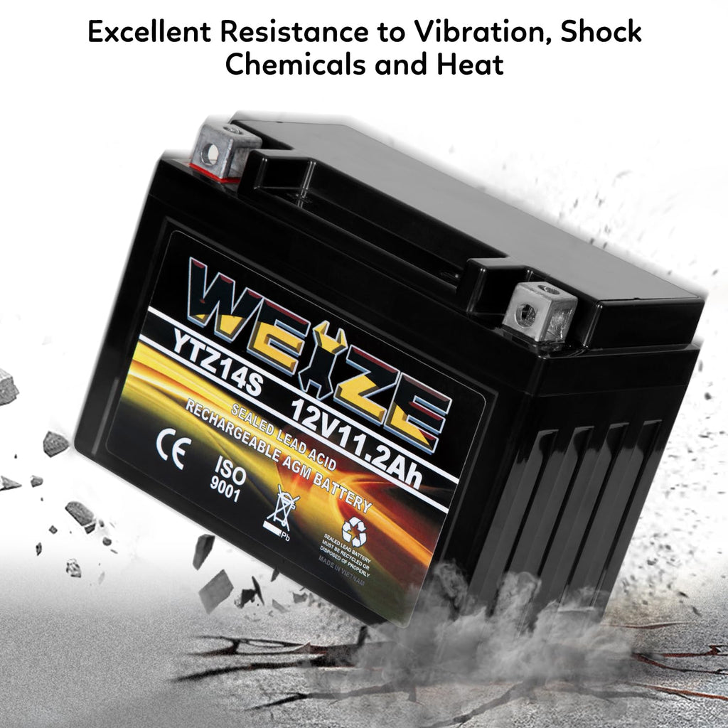 12V 11.2AH 230CCA Maintenance Free Sealed AGM Motorcycle Battery X7369