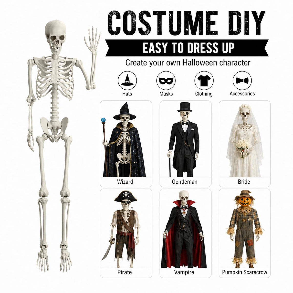 Life Size Full Body Skeleton Prop T951