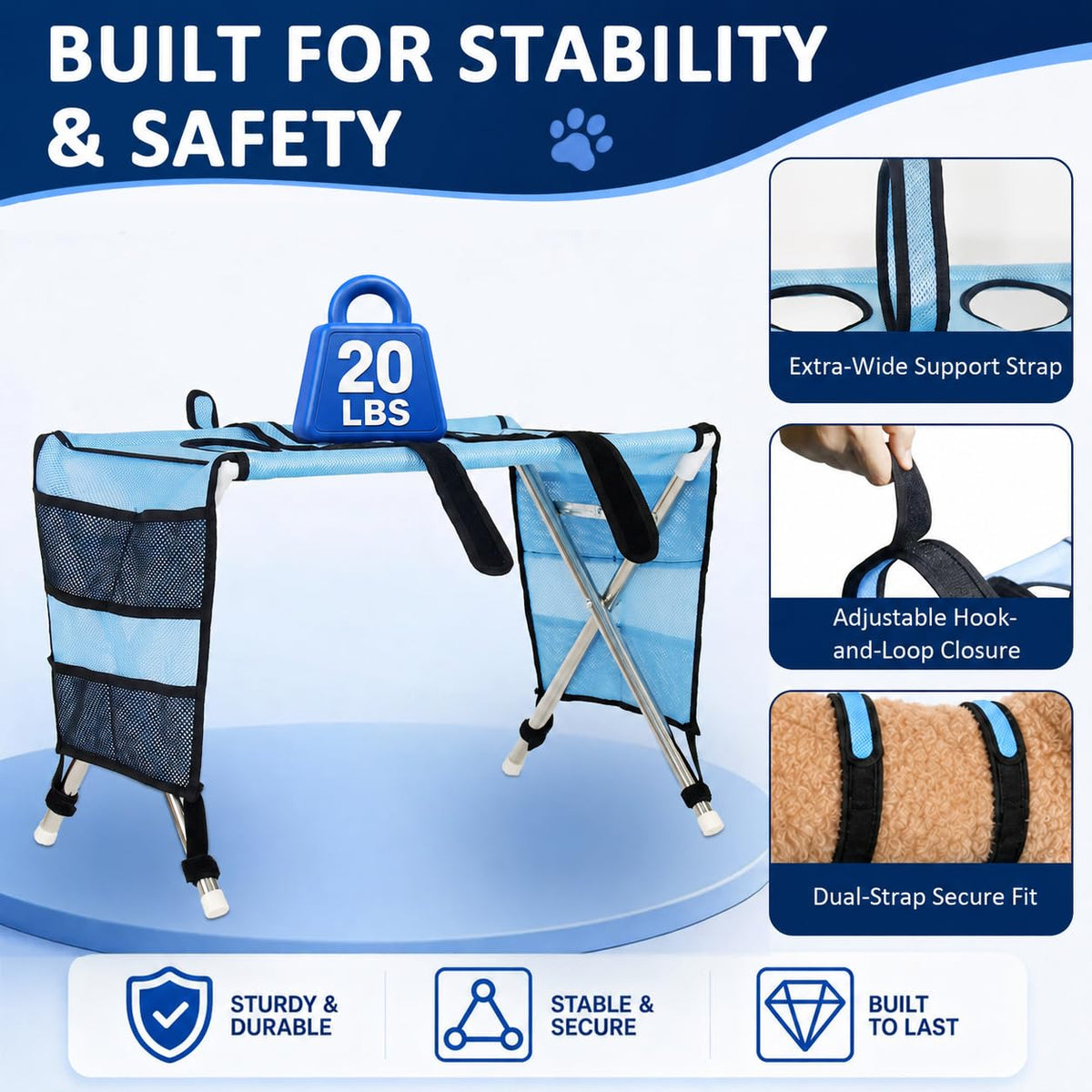 Pet Grooming Hammock with Stand M909233