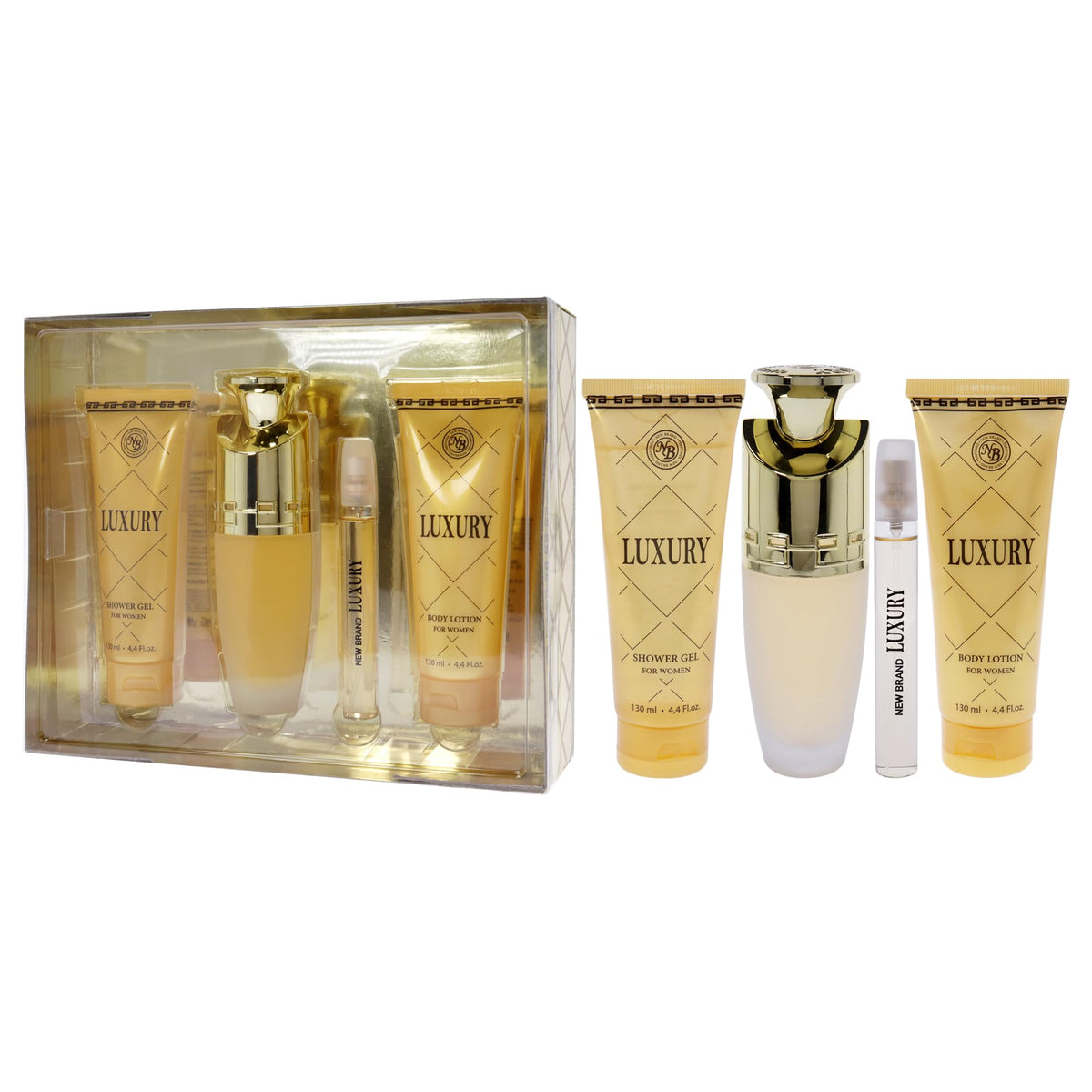 4 Pc Gift Set 3.3oz EDP Spray 4.4oz Shower Gel 4.4oz Body Lotion 0.5oz EDP Spray M913