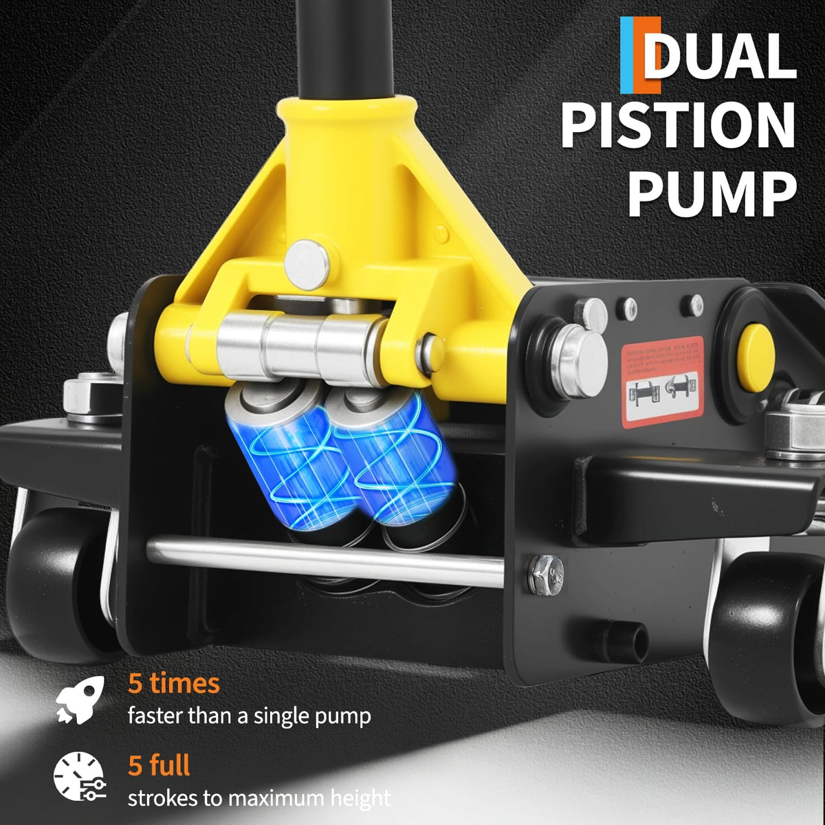3 Ton Hydraulic Floor Jack Heavy Duty Steel Dual Piston Quick Lift Pump H5618