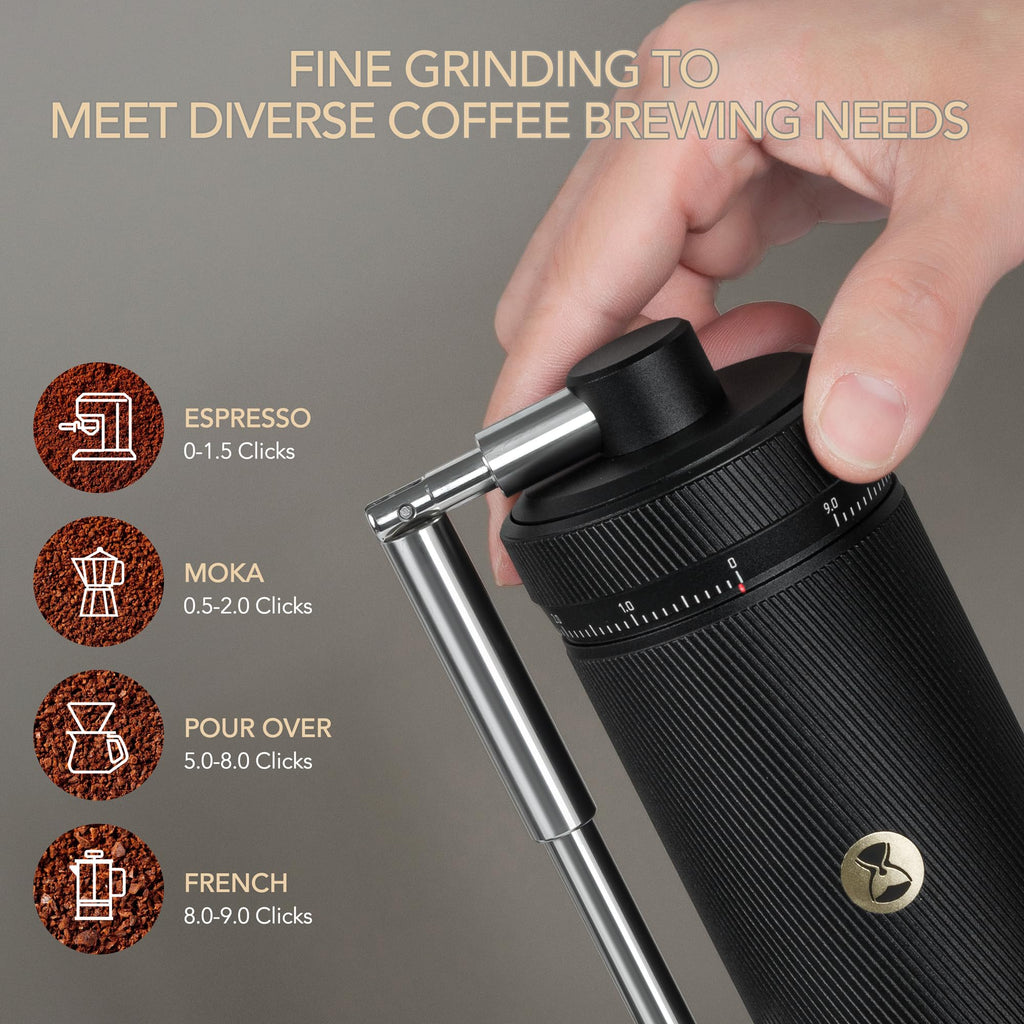 Manual Coffee Grinder with Stainless Steel Burr, Black Y70944