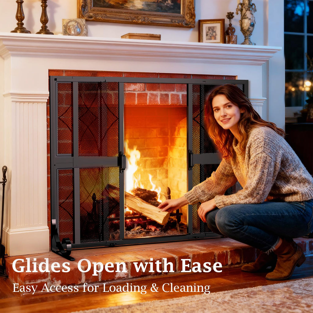 Fireplace Screen with Sliding Doors B463457