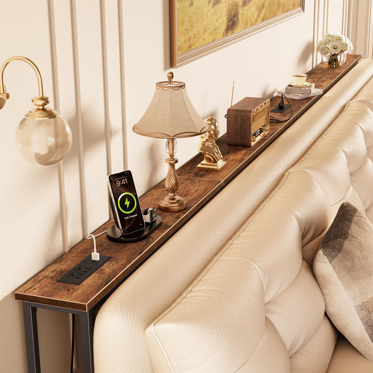 118 Inch Sofa Table with Power Outlets M2660