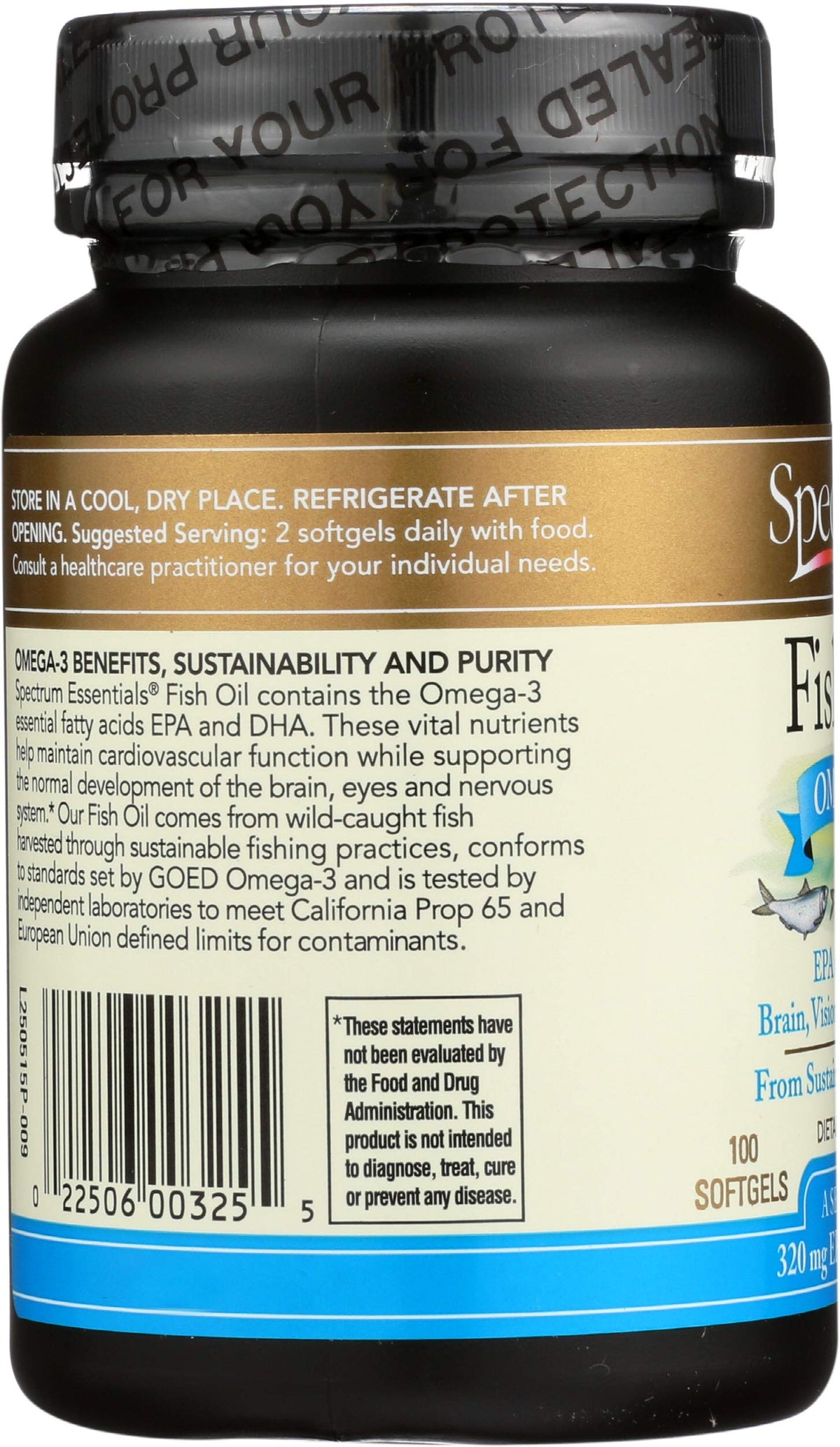 Fish Oil Omega-3 1000 mg 100 Count Softgels A6065