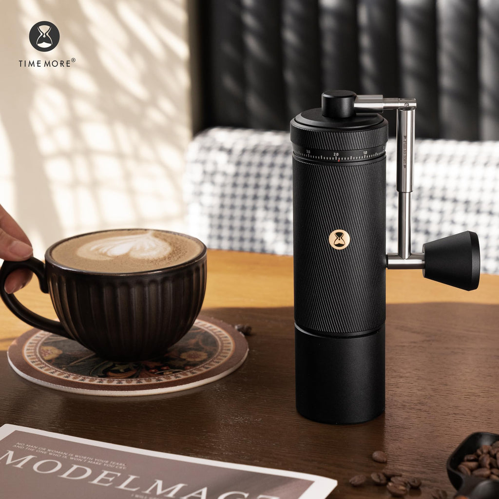 Manual Coffee Grinder with Stainless Steel Burr, Black Y70944
