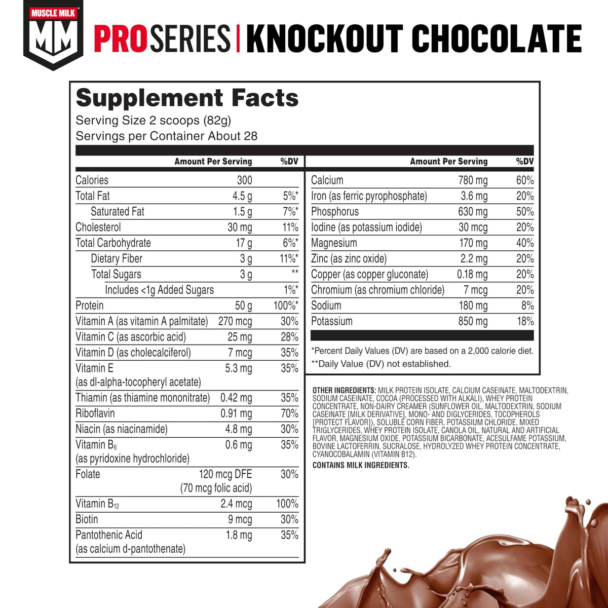 Knockout Chocolate Protein Powder, 5 Pound, 50g Protein D5004