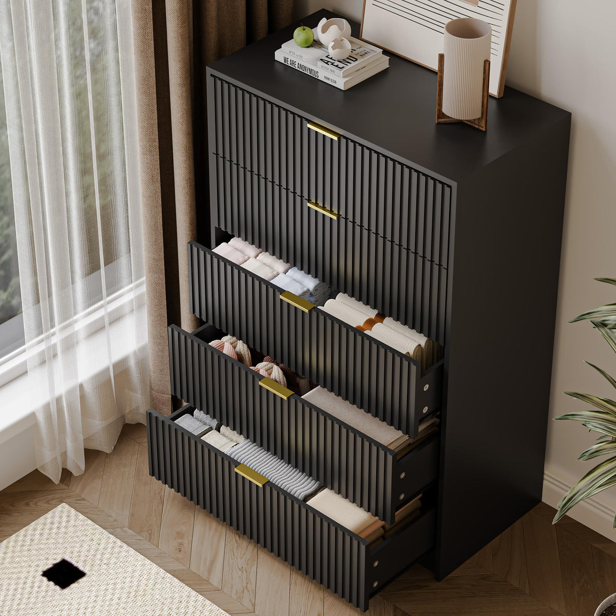 47" Tall Fluted 5-Drawer Dresser Z97794