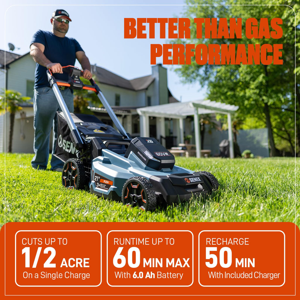 60 Volt Max 21-Inch Cordless Push Lawn Mower H399