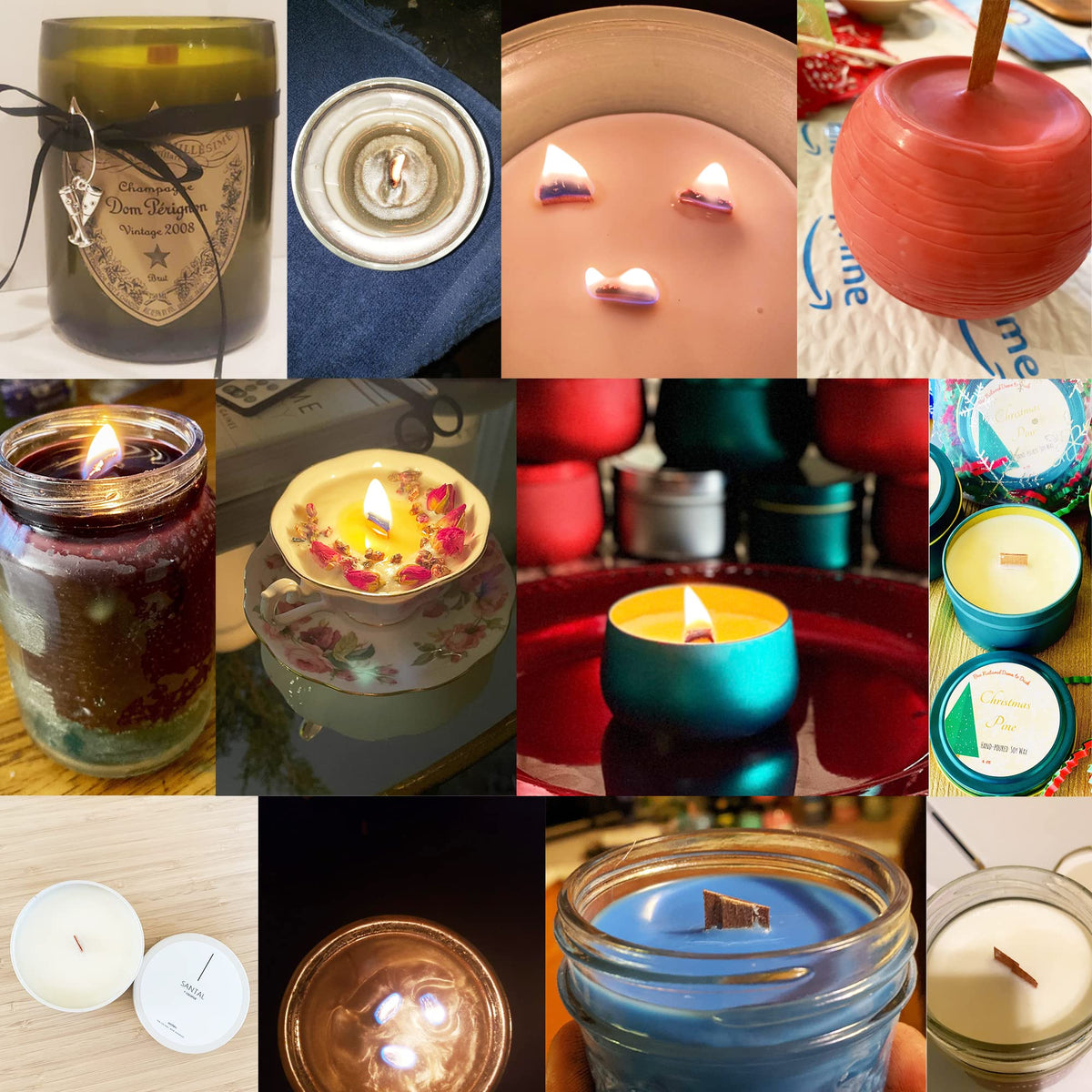50PCS Crackling Wooden Candle Wicks with Metal Base R8786