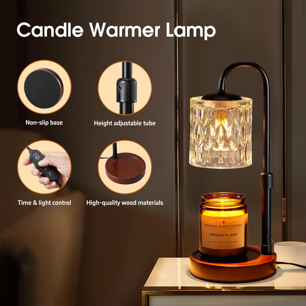 Dimmable Height Adjustable Candle Warmer Lamp with Timer J928969