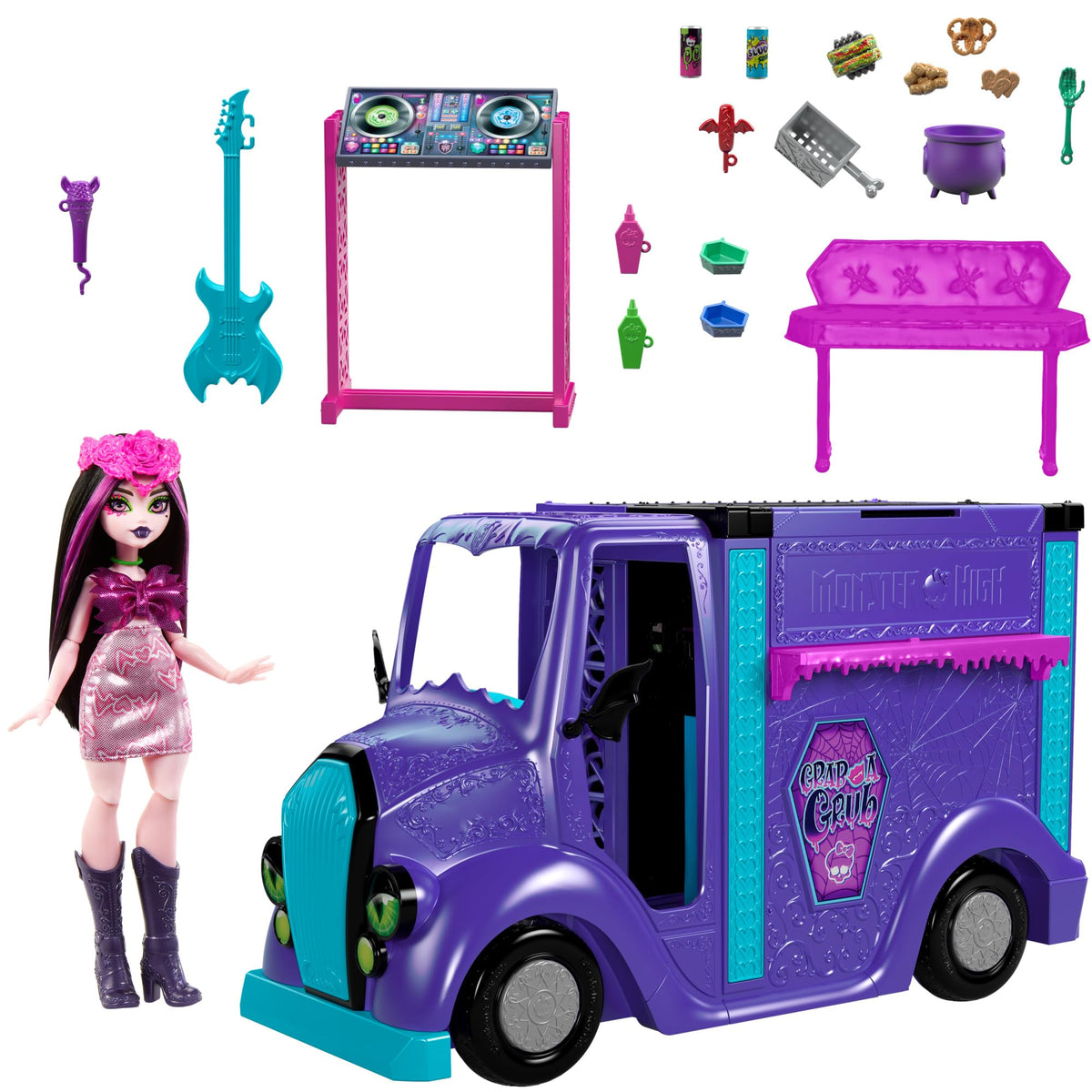 Doll & Playset with Pullout Stage Transformation & 13+ Themed Accessories U810445
