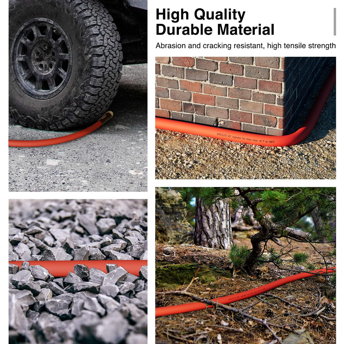 5/8" x 100FT Hot/Cold Rubber Garden Water Hose G283063
