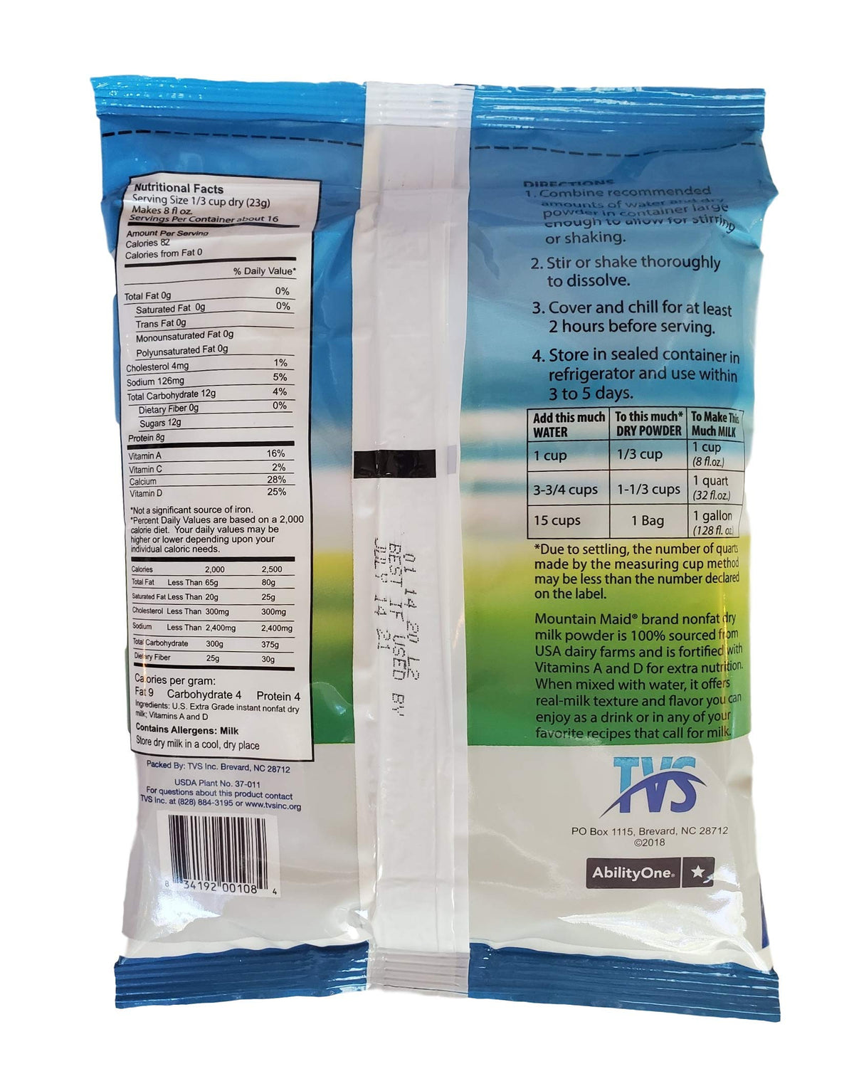 Instant Nonfat Dry Milk Powder 12.8 Oz K68520