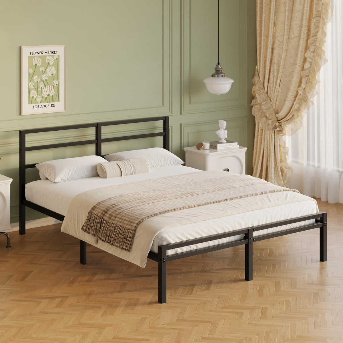 12 Inch Full Size Bed Frame with Headboard and Footboard P24202