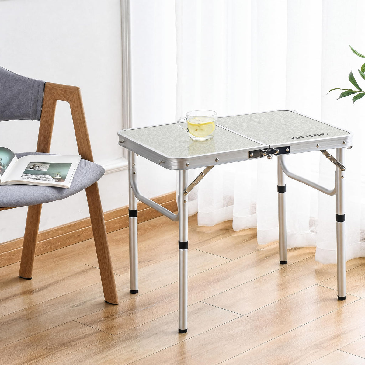 Adjustable Height Small Folding Camp Table Z3459