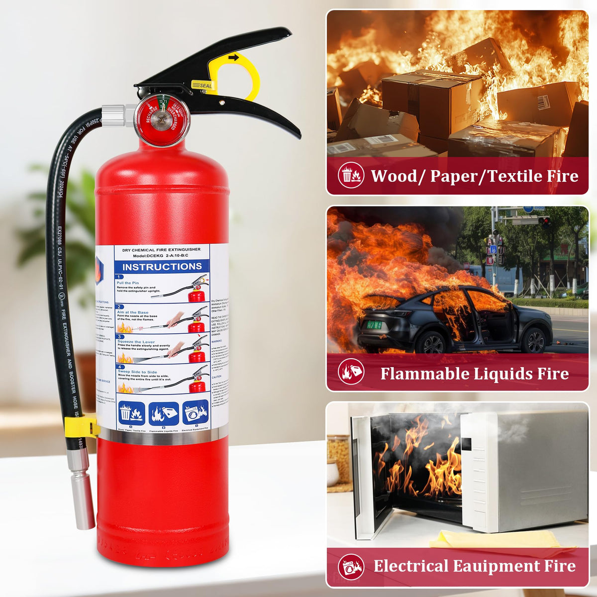 2-Pack 5 lb ABC Dry Chemical Fire Extinguishers L554