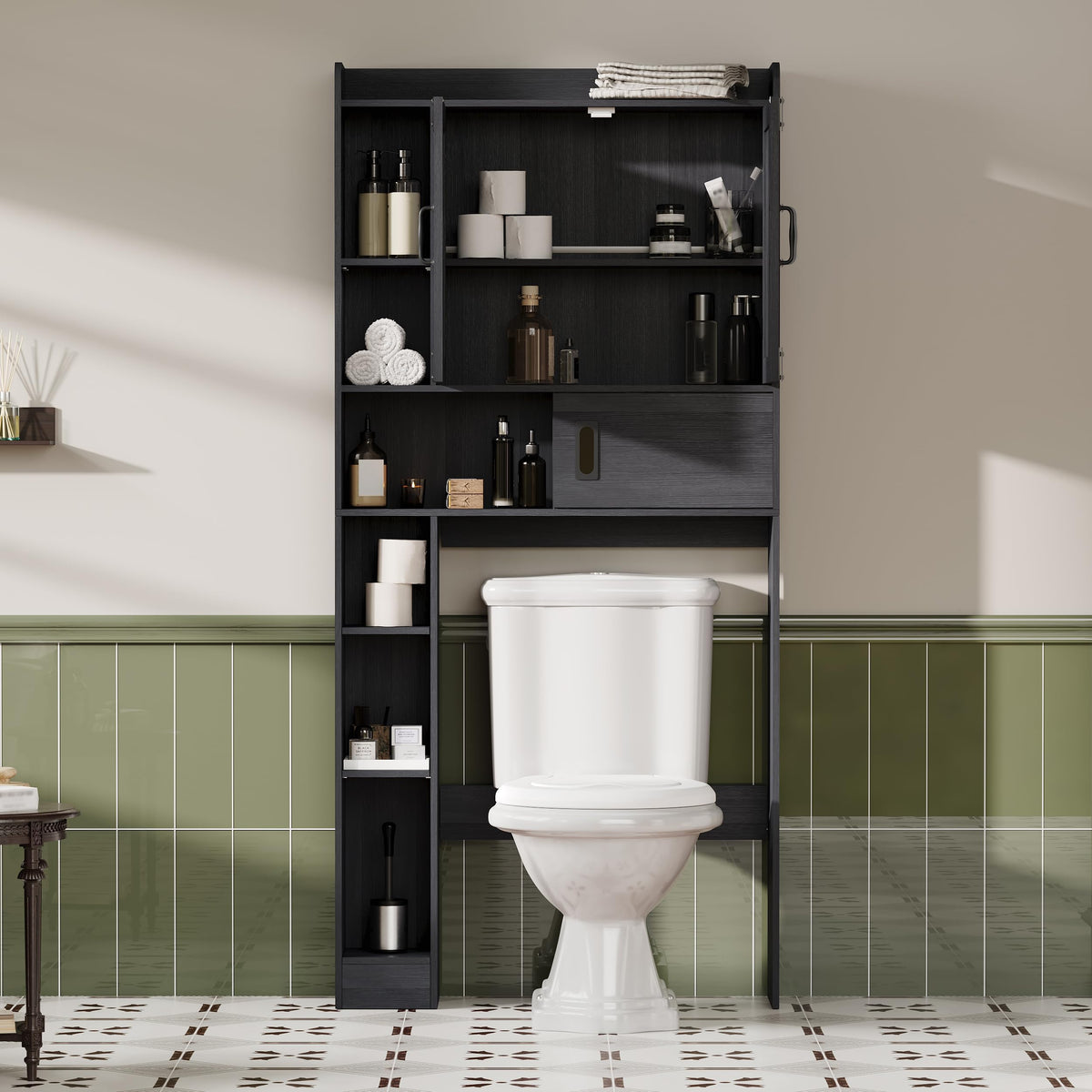 Over The Toilet Storage Cabinet with Sliding Door O2157