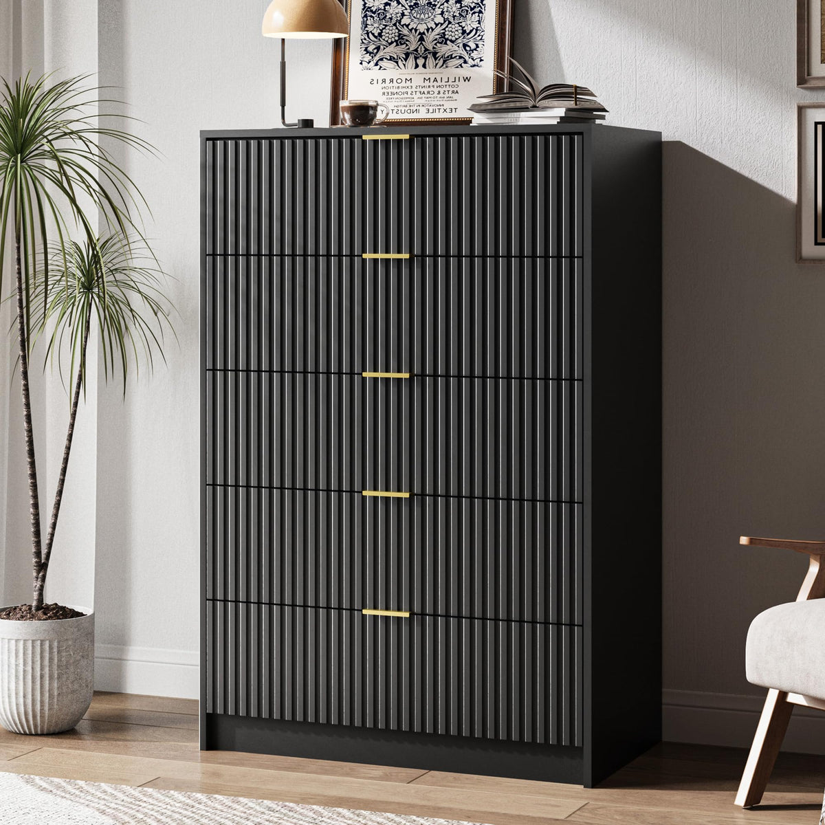 47" Tall Fluted 5-Drawer Dresser Z97794