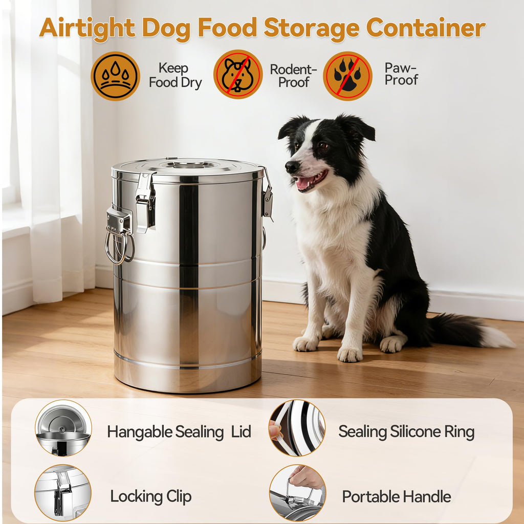 Stainless Steel Dog Food Storage Container with Scoop F8213