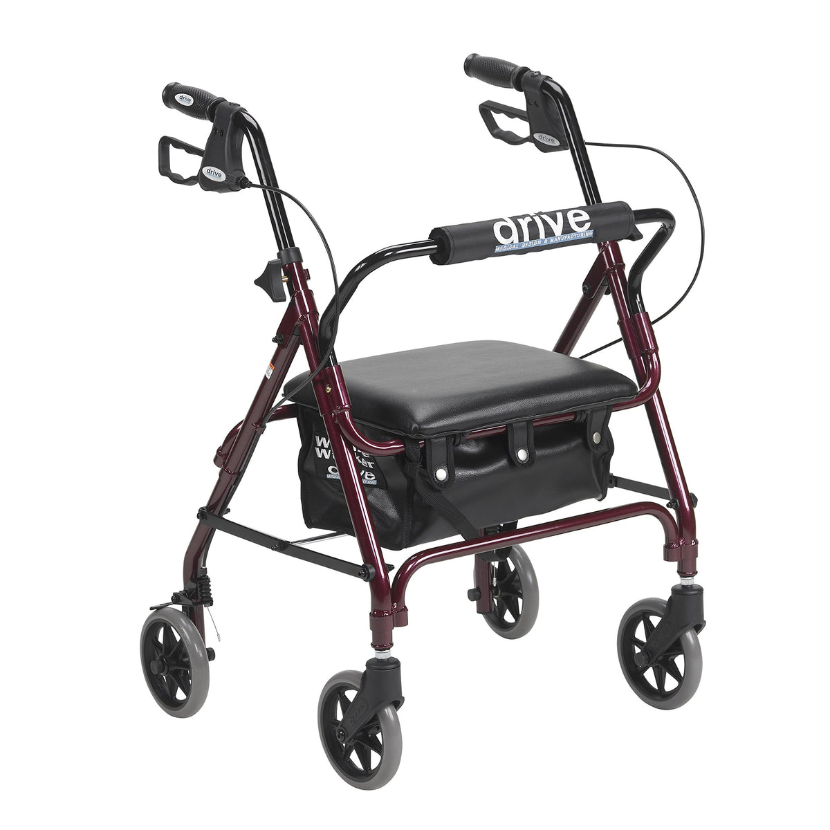 Junior Rollator with Padded Seat, Red V4265