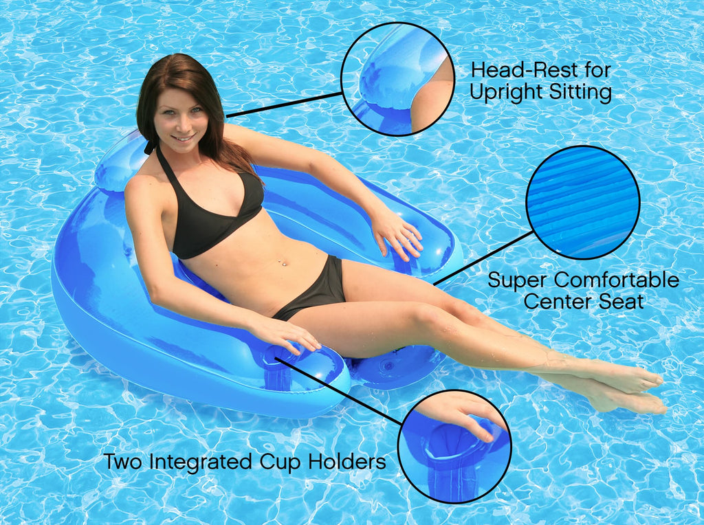 Inflatable Pool Float Lounge Chair with Cup Holders A4906