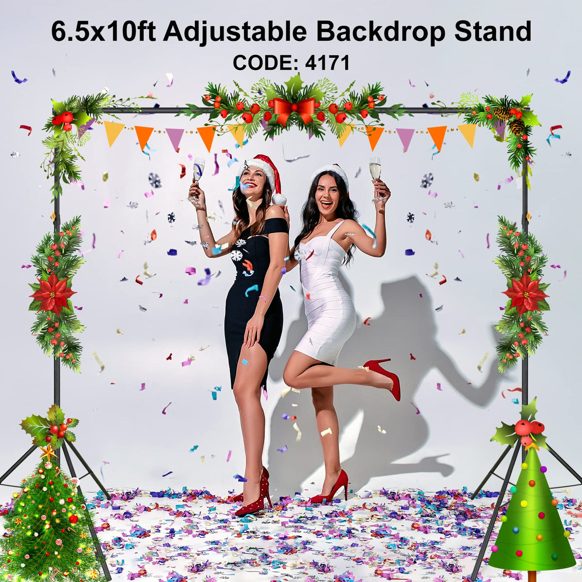 Adjustable Photography Backdrop Stand Kit with Carrying Bag C52852