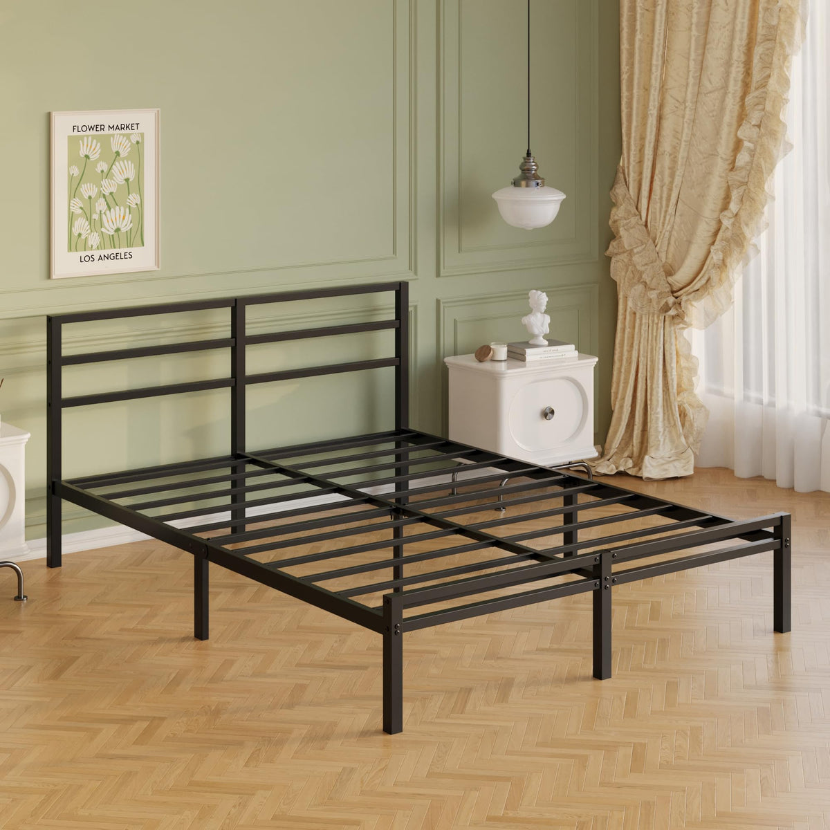 12 Inch Full Size Bed Frame with Headboard and Footboard P24202