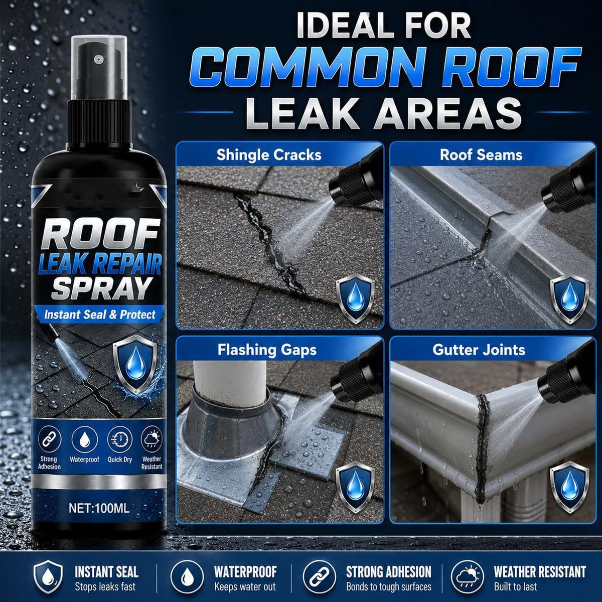 Waterproof Leak Repair Spray 3pcs H80449