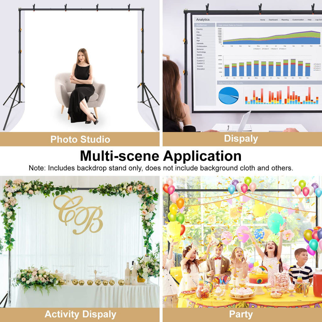 Adjustable Photography Backdrop Stand Kit with Carrying Bag C52852