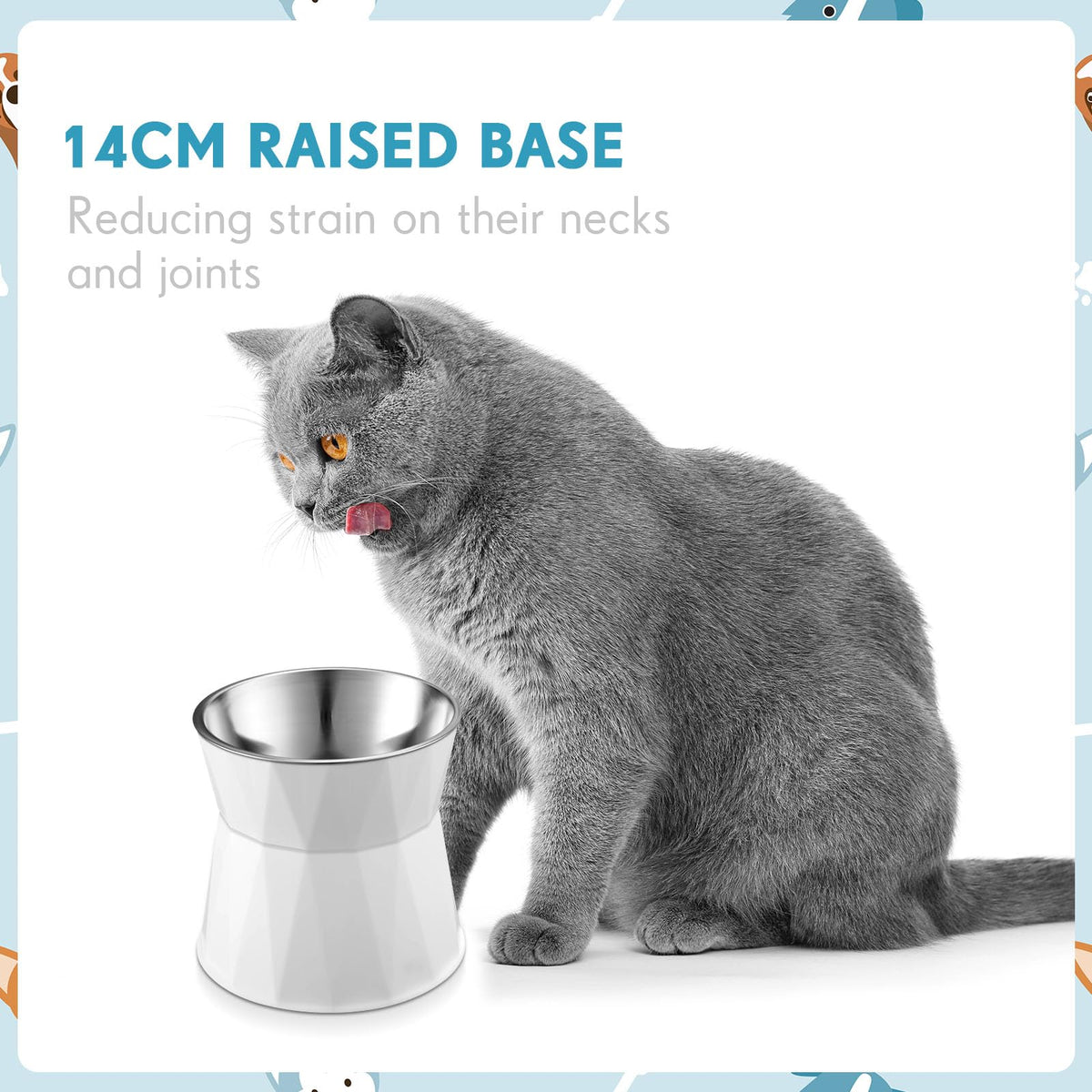 2 Pcs Elevated Cat Bowls L66405