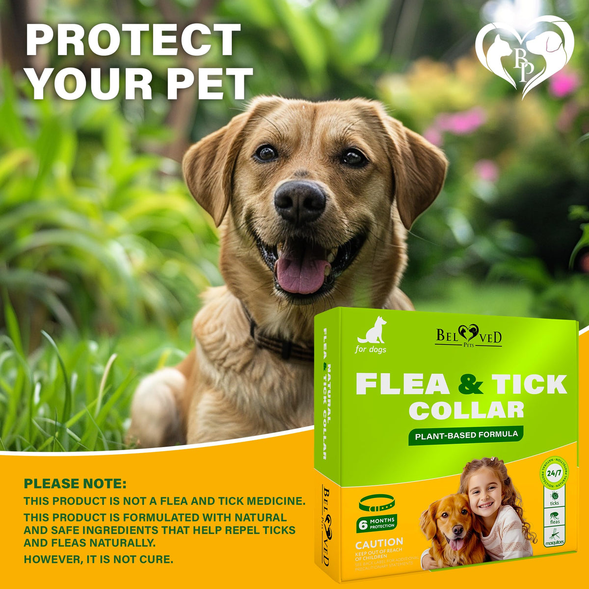 Natural Flea & Tick Collar for Dogs Z51378