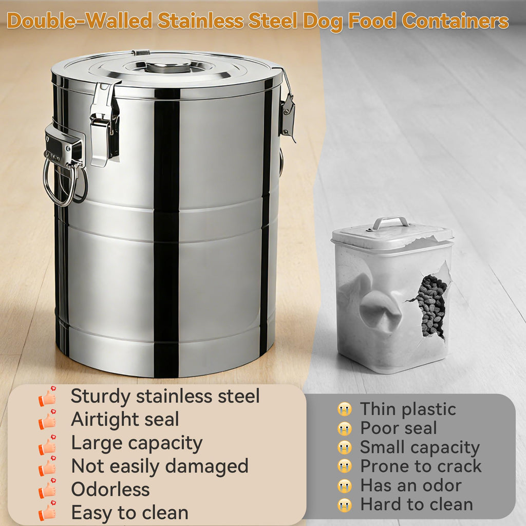 Stainless Steel Dog Food Storage Container with Scoop F8213