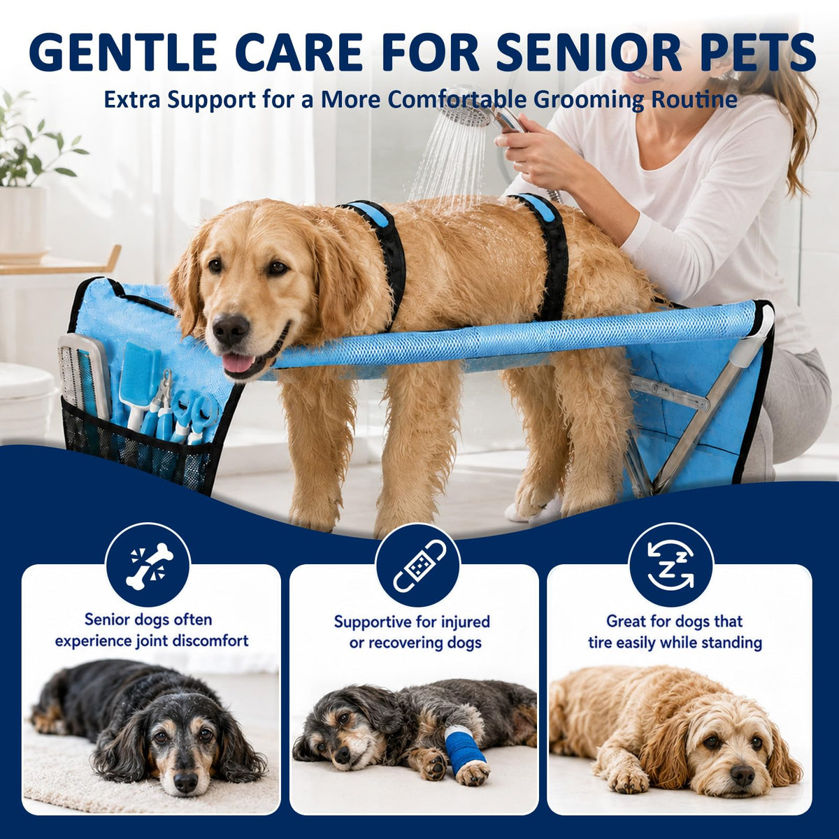 Pet Grooming Hammock with Stand M909233