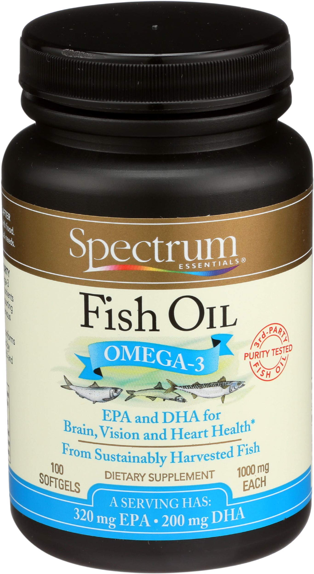 Fish Oil Omega-3 1000 mg 100 Count Softgels A6065