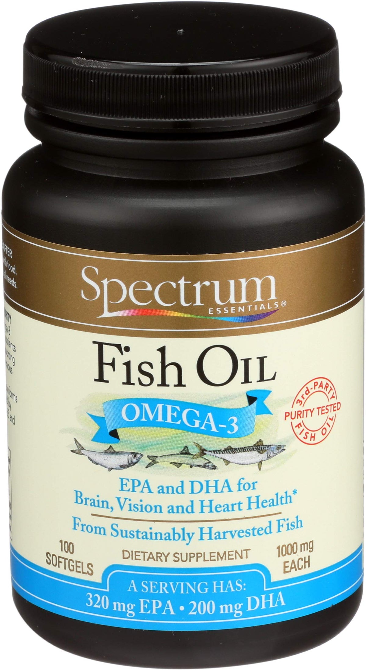 Fish Oil Omega-3 1000 mg 100 Count Softgels A6065
