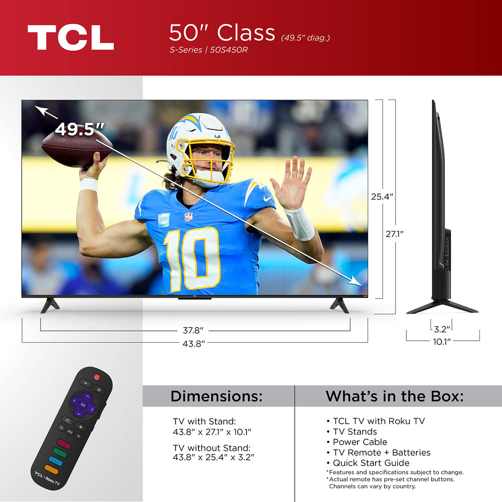 50-Inch 4K LED Smart TV with Roku TV A909