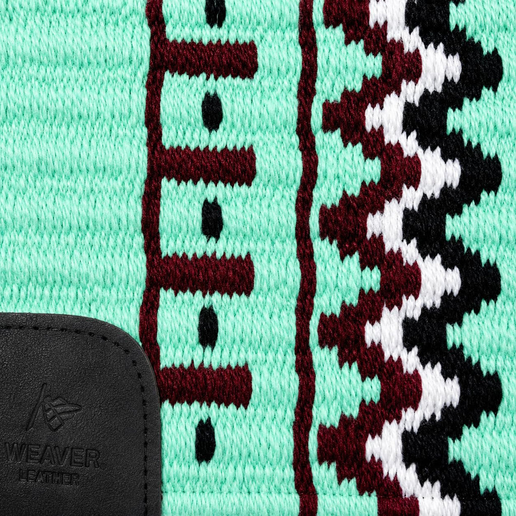 Mint Green Burgundy Tribal Horse Saddle Pad D87941