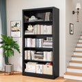 Black 5-Tier Adjustable Metal Bookshelf I98330
