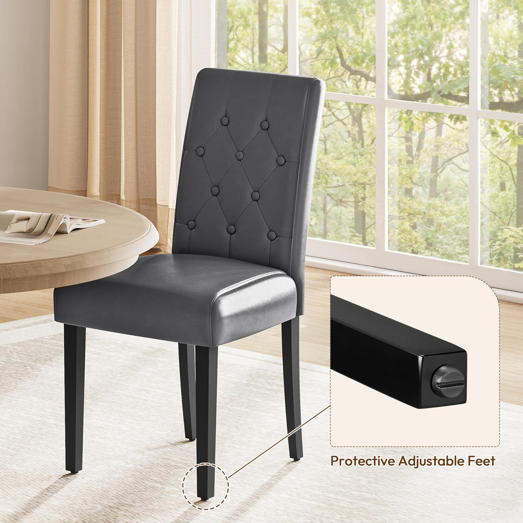 Dining Chairs Set of 2 Tufted Gray Z35317