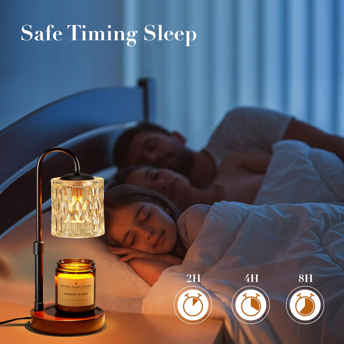 Dimmable Height Adjustable Candle Warmer Lamp with Timer J928969