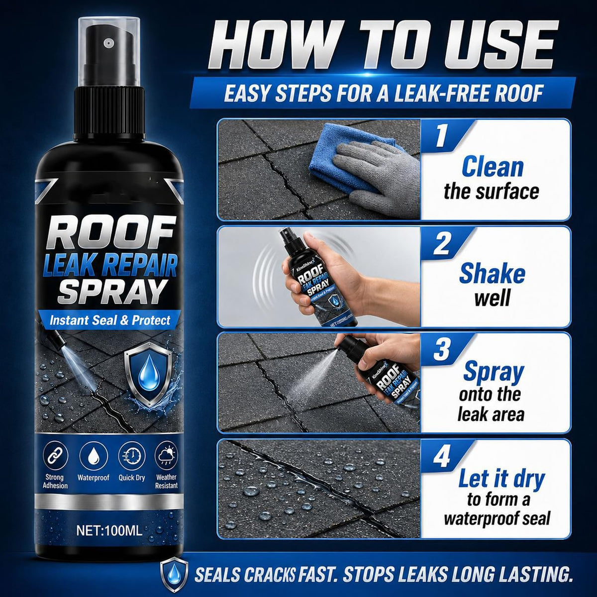 Waterproof Leak Repair Spray 3pcs H80449