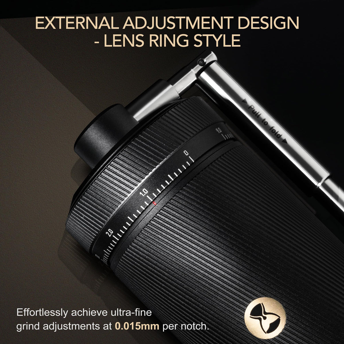 Manual Coffee Grinder with Stainless Steel Burr, Black Y70944