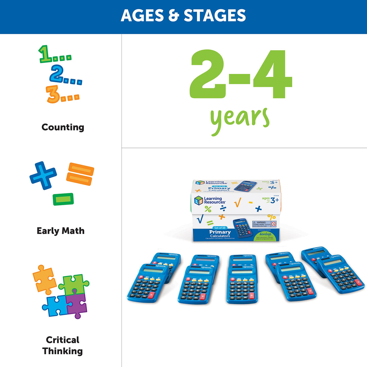 Primary Calculators Set of 10 Y31209